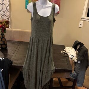 Daily Ritual Women's Ribbed Green Sweater dress